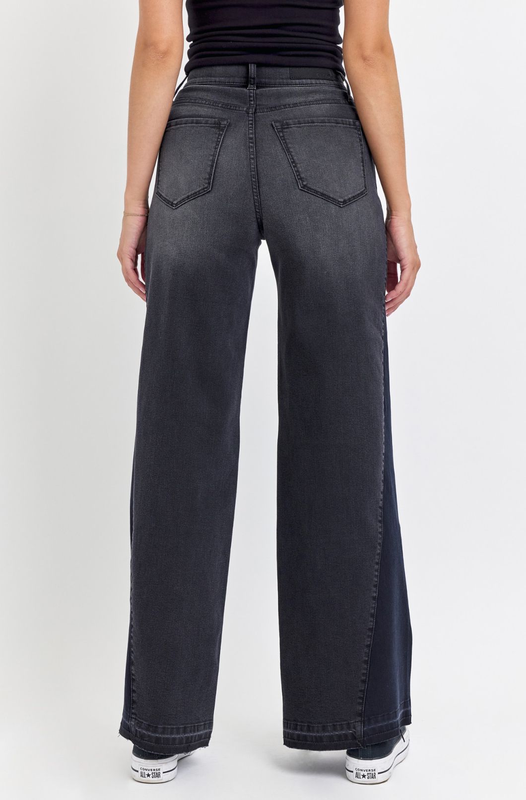 Cello High Rise Spliced Two-Tone Wide Leg Jean