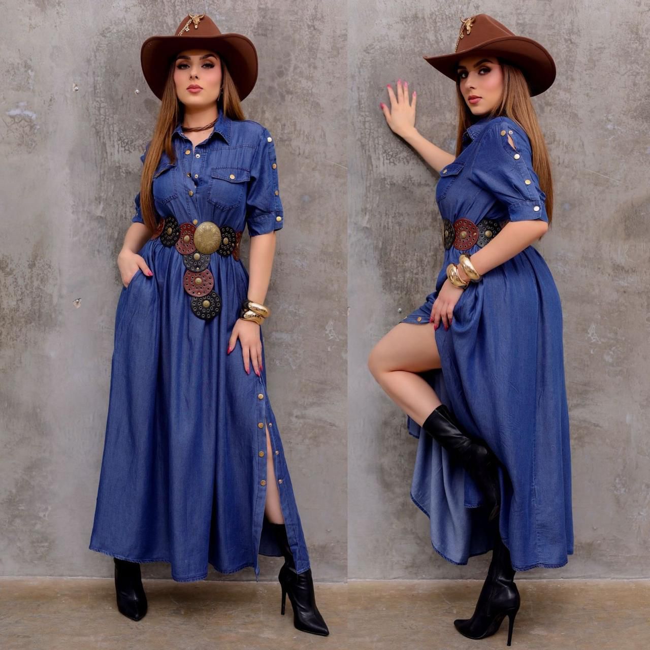 20JN VESTIDO JEANS - BROCHES