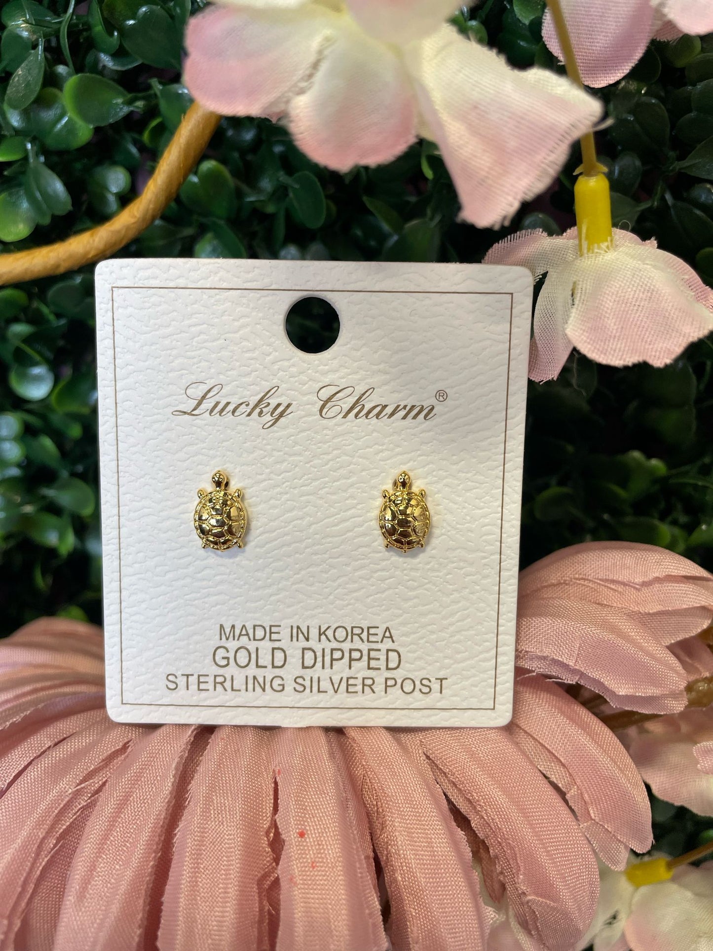 ARETES TORTUGA DORADOS