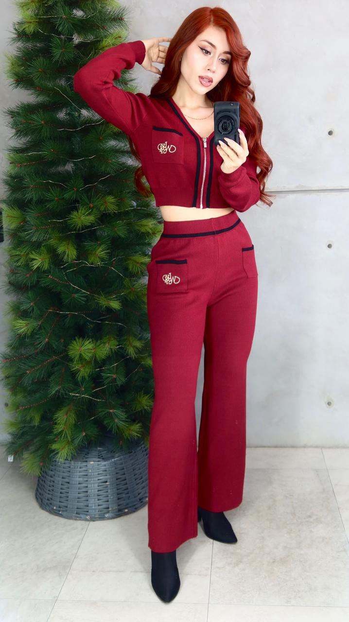 Set Marina Sweter & Maxipantalon Tejido