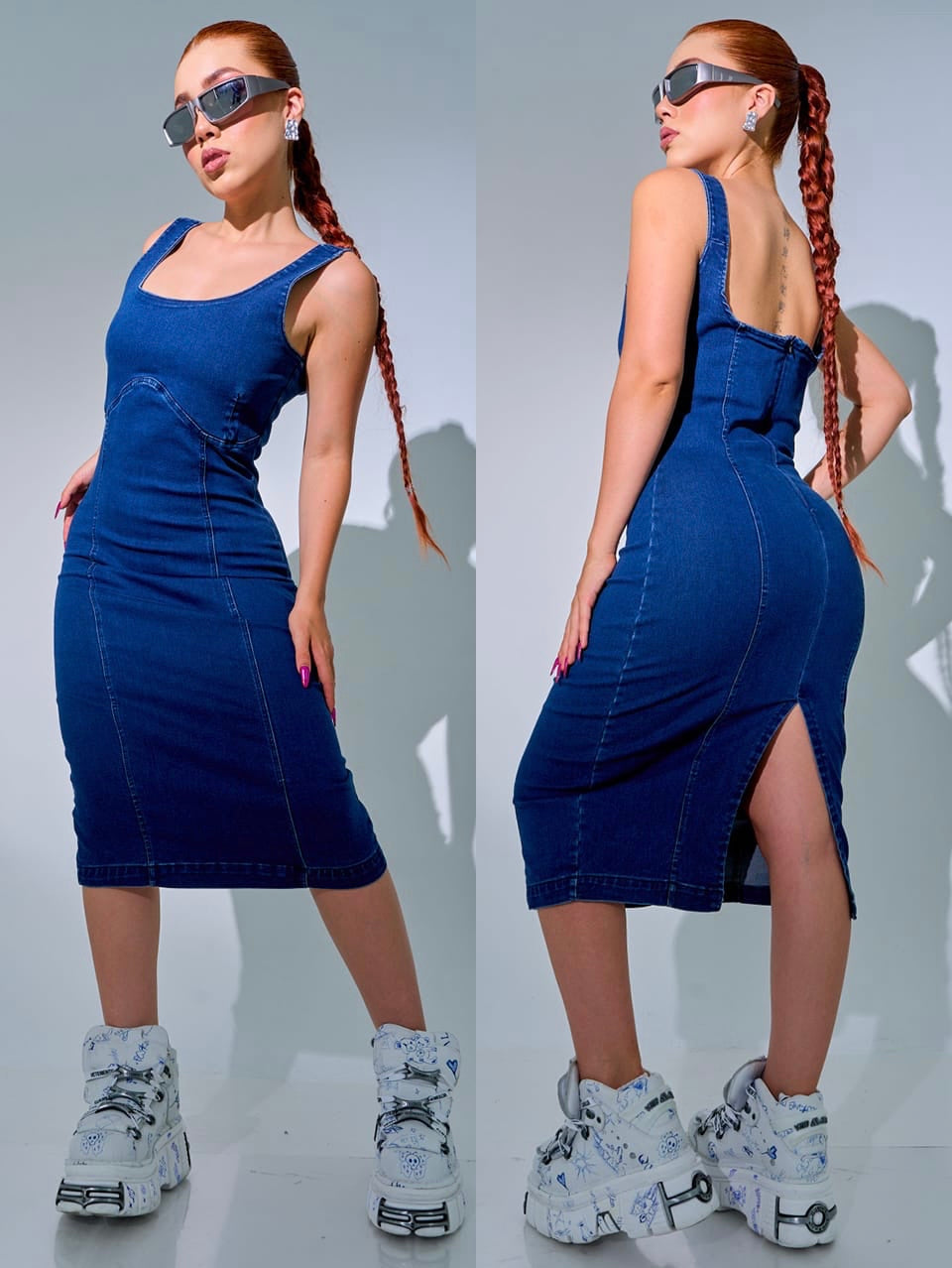 Vestido andreoli denim stone