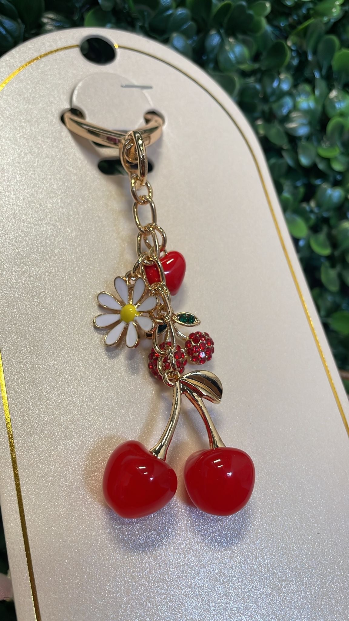 Keychain Cherry Daisy 🌼 🍒