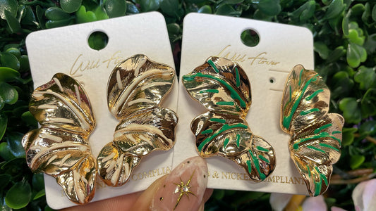 Aretes detailed leaves 🍃