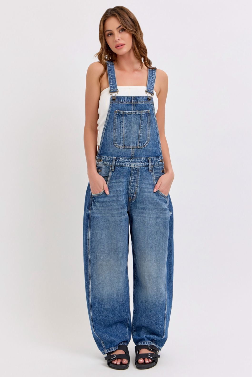 Mid Waisted Barrel Overall
