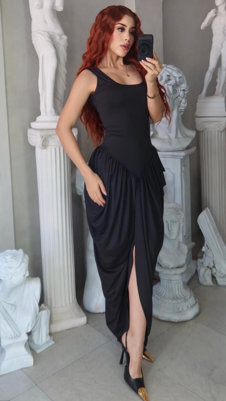 vestido drapeado marzo