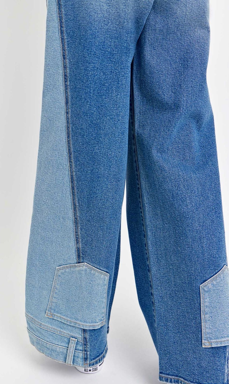 High Rise Two-Tone Wide Leg