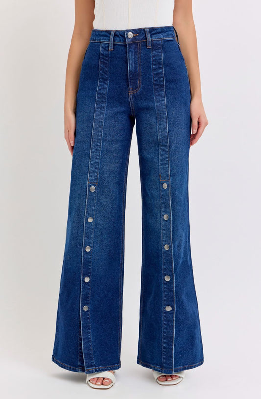 Cello High Rise Wide Leg With Snap Buttons