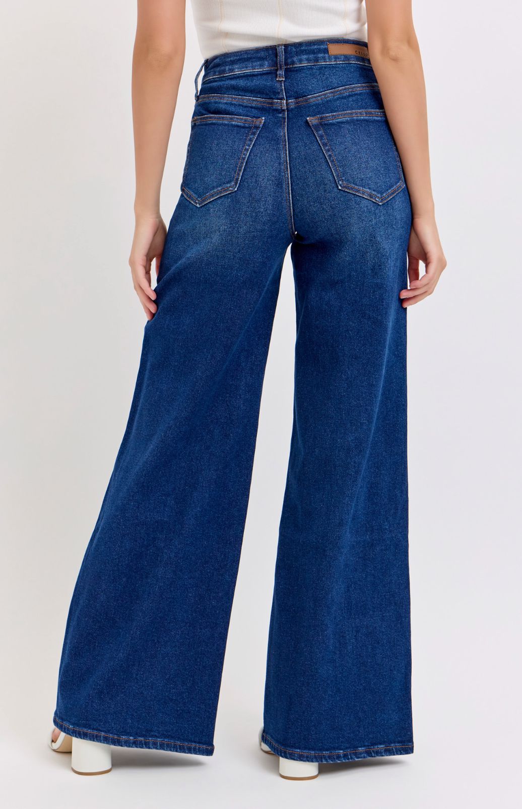 Cello High Rise Wide Leg With Snap Buttons