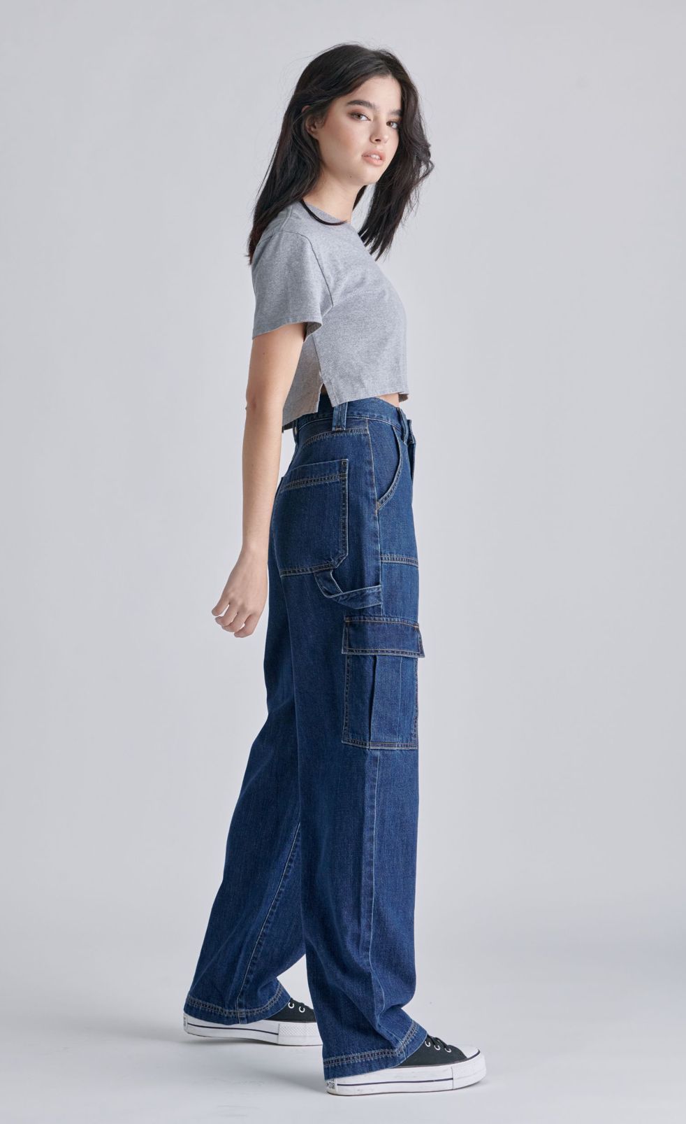 Cello High Rise Carpenter Pant With Cargo Pockets