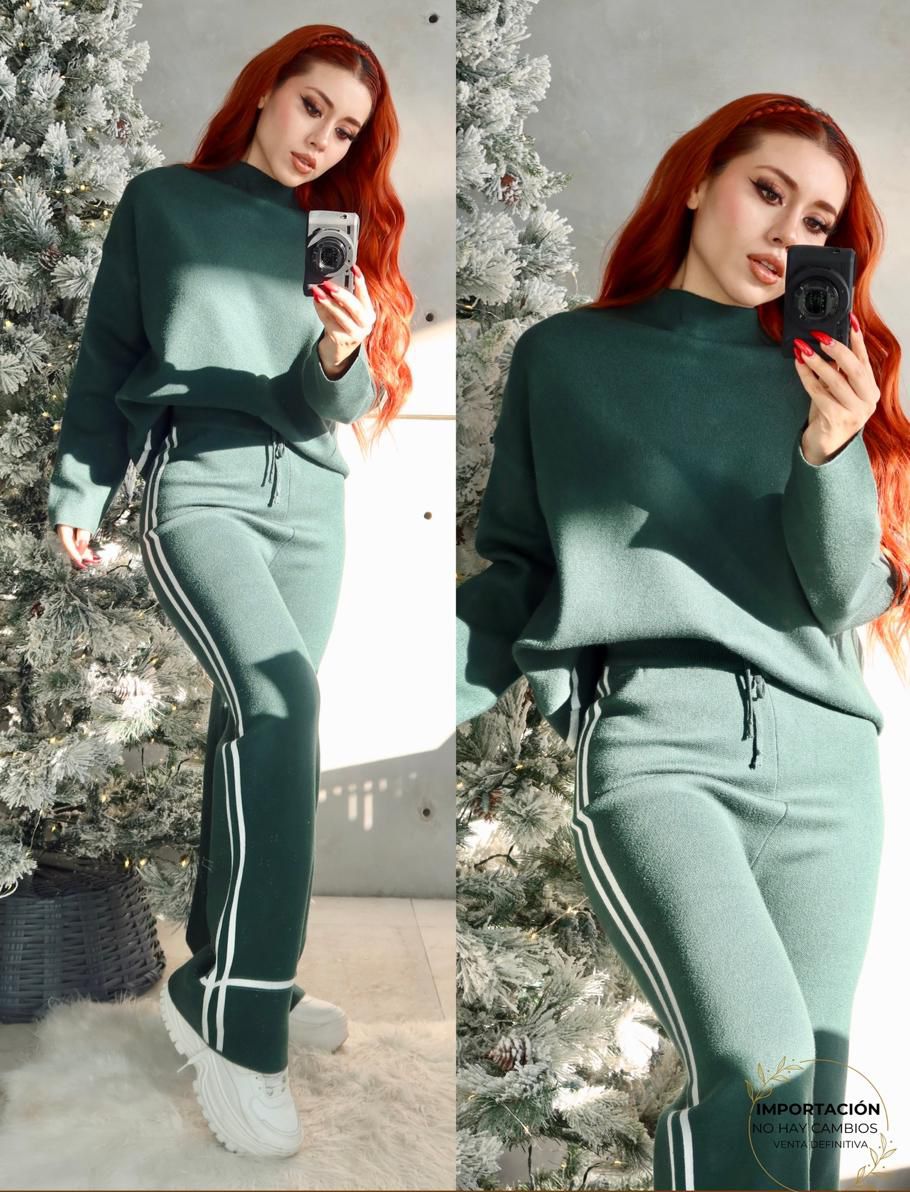 SET MAXISWETER Y PANTALON FRANJAS TEJIDO DELUXE
