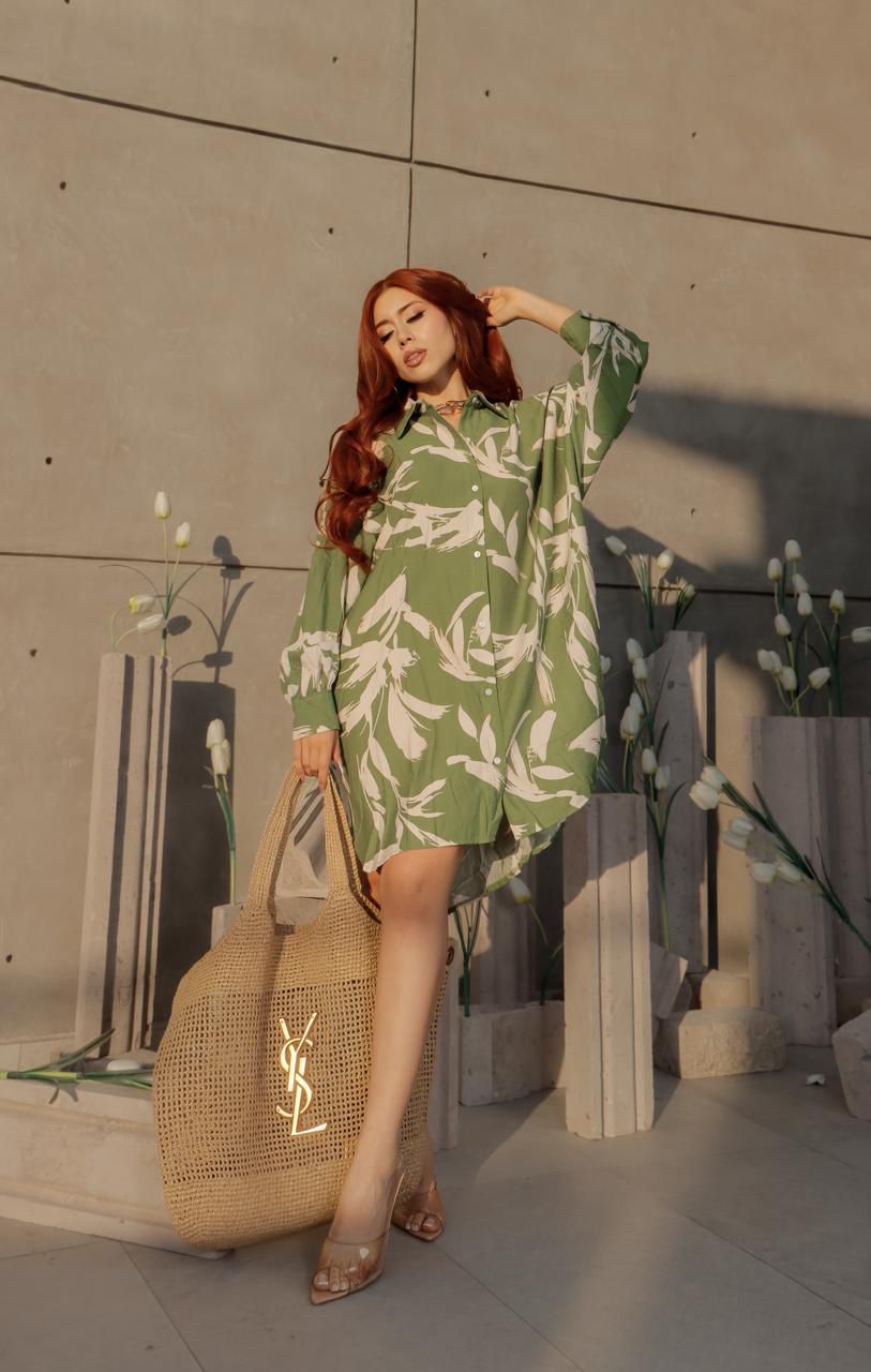 Vestido Camisero Saniblas Lino Tropical