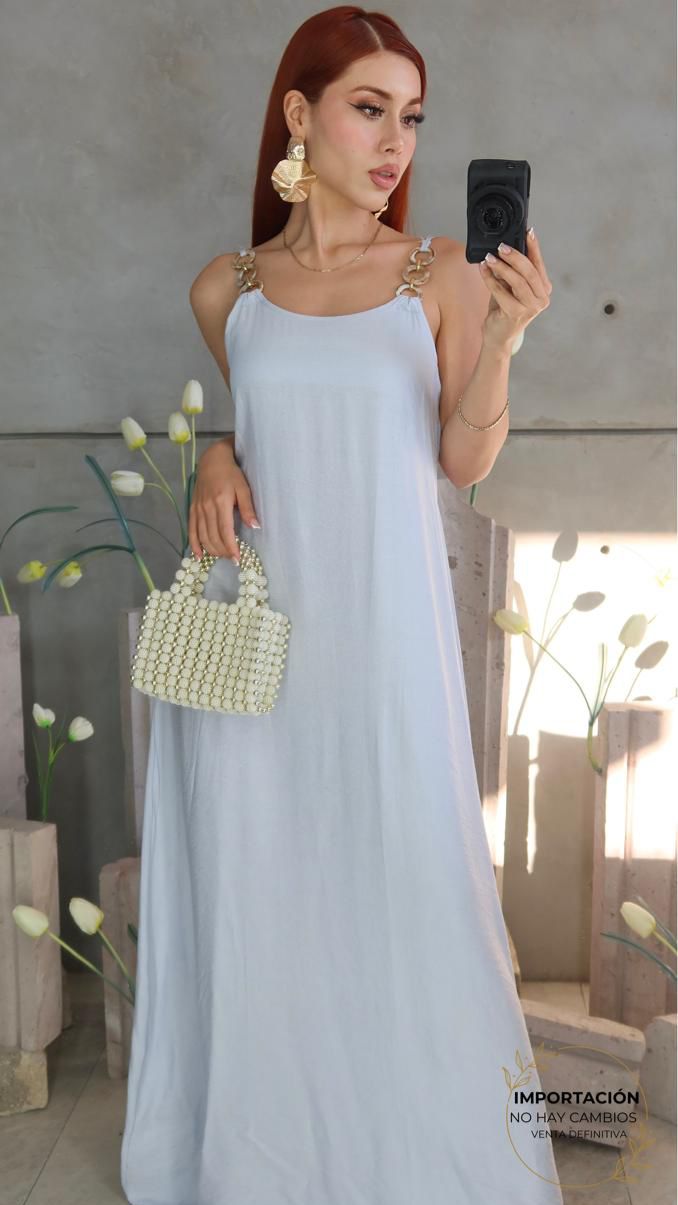 Maxivestido Mariel Tirante Argollas Linen