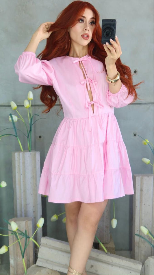 M5 Vestido Bow Open Front