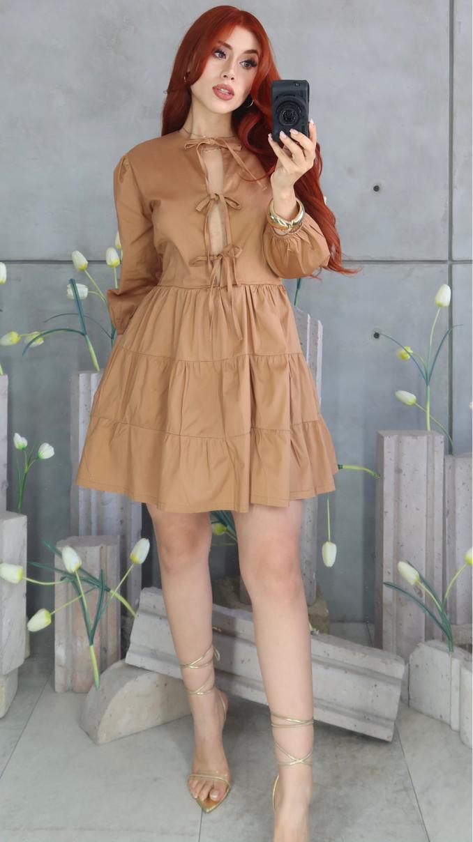 M5 Vestido Bow Open Front