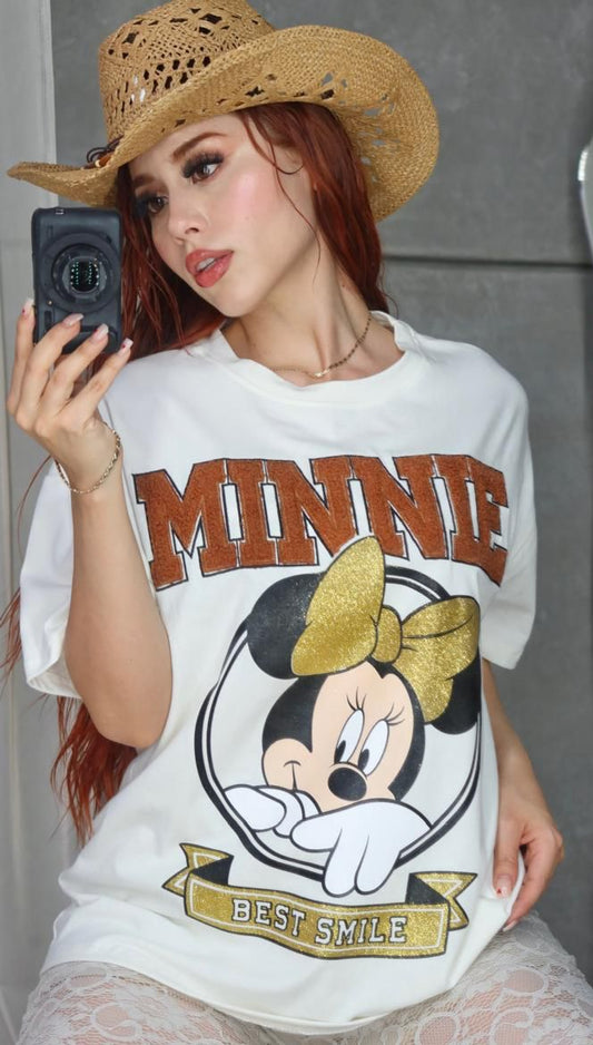 M5 T-shirt Minnie Cowgirl Bordada