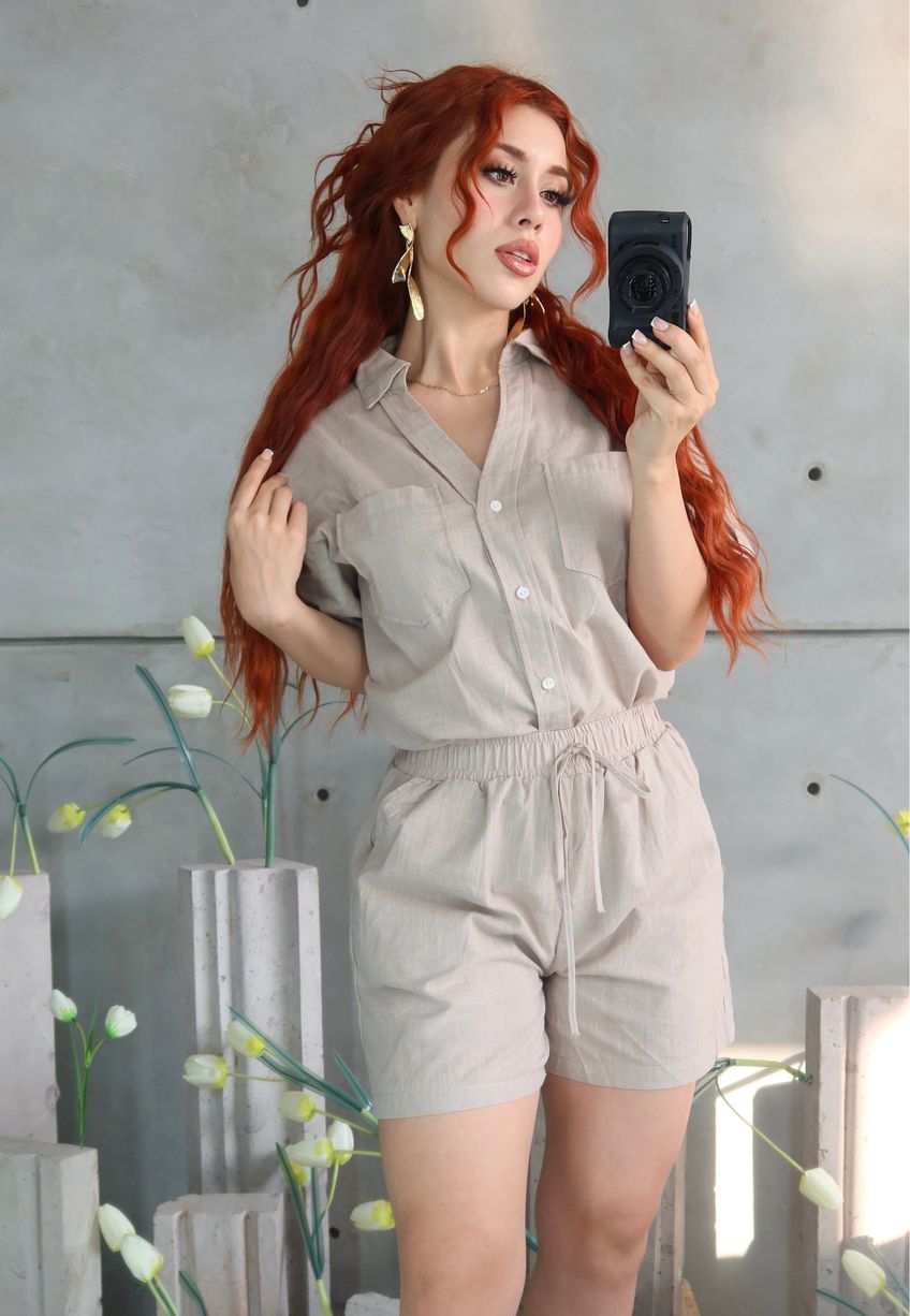 04A25 SET MÓNICA CAMISA Y SHORT LINEN
