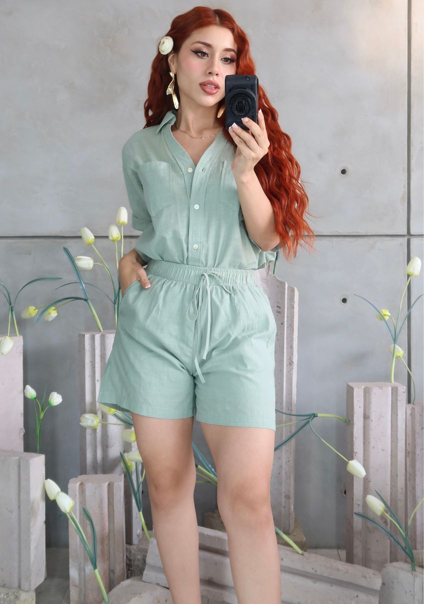 04A25 SET MÓNICA CAMISA Y SHORT LINEN