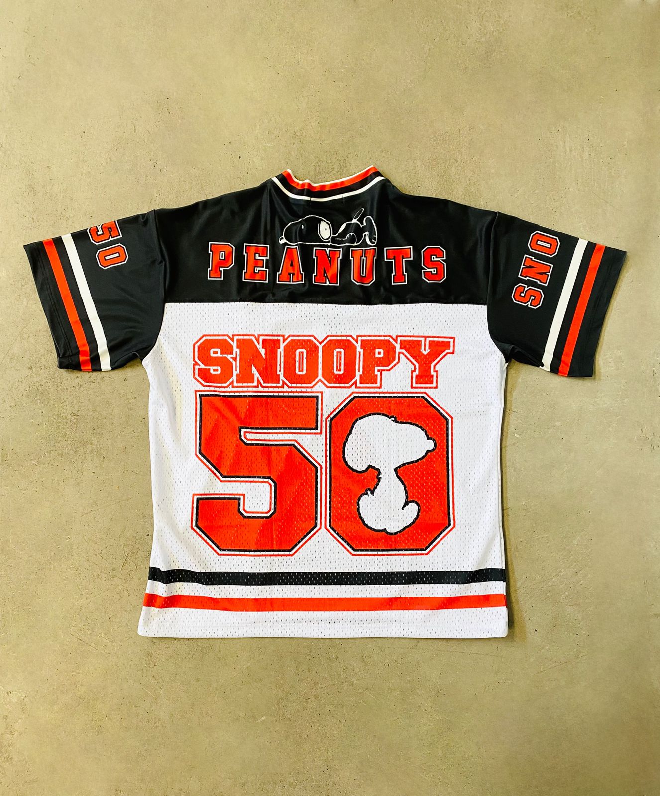 01MY25 JERSEY #73 SNOOPY 🐶BLACK 50 GLITTER & BORDADO FUSION TELAS✨🤍