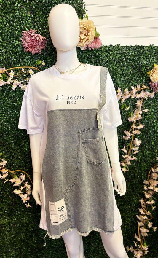 VESTIDO JEAN Y TELA