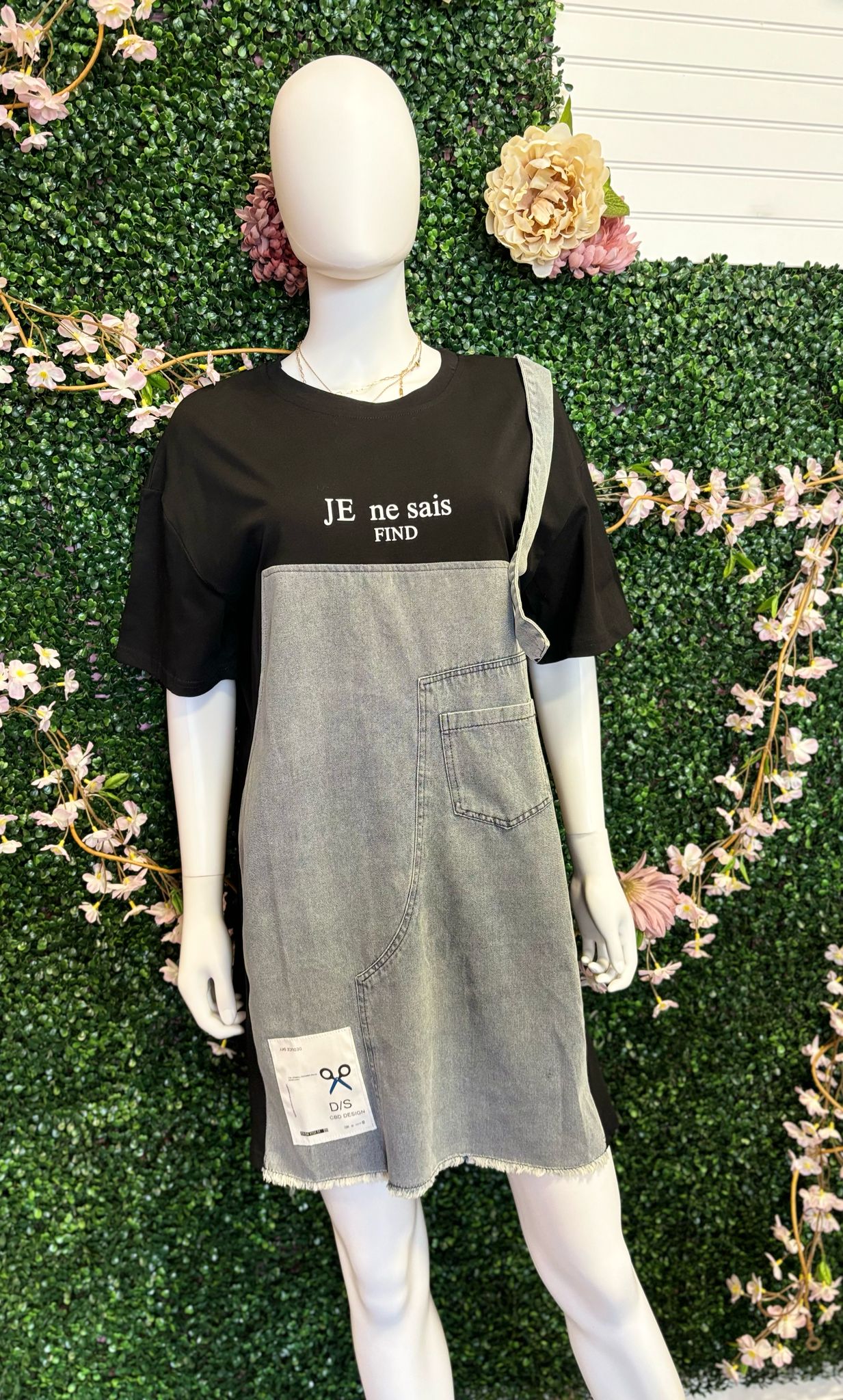 VESTIDO JEAN Y TELA