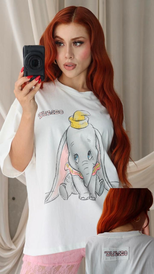 20JN T-SHIRT DUMBO VINTAGE PRINT SUPER PATCH BACK