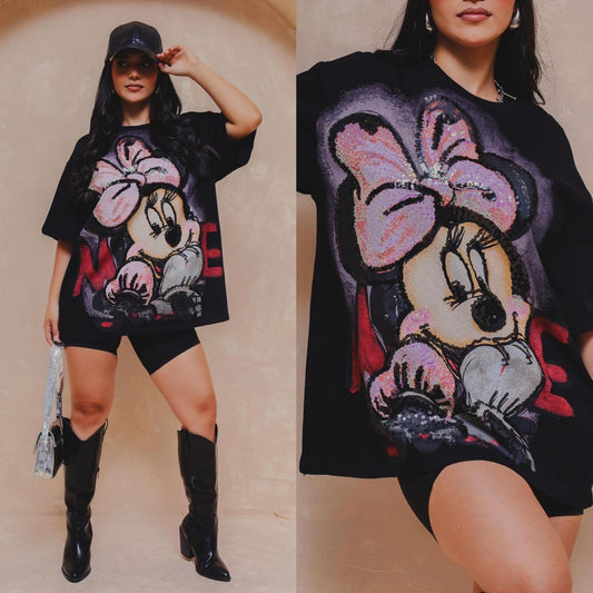 20JN T-SHIRT BLACK OVERSIZED MINNIE