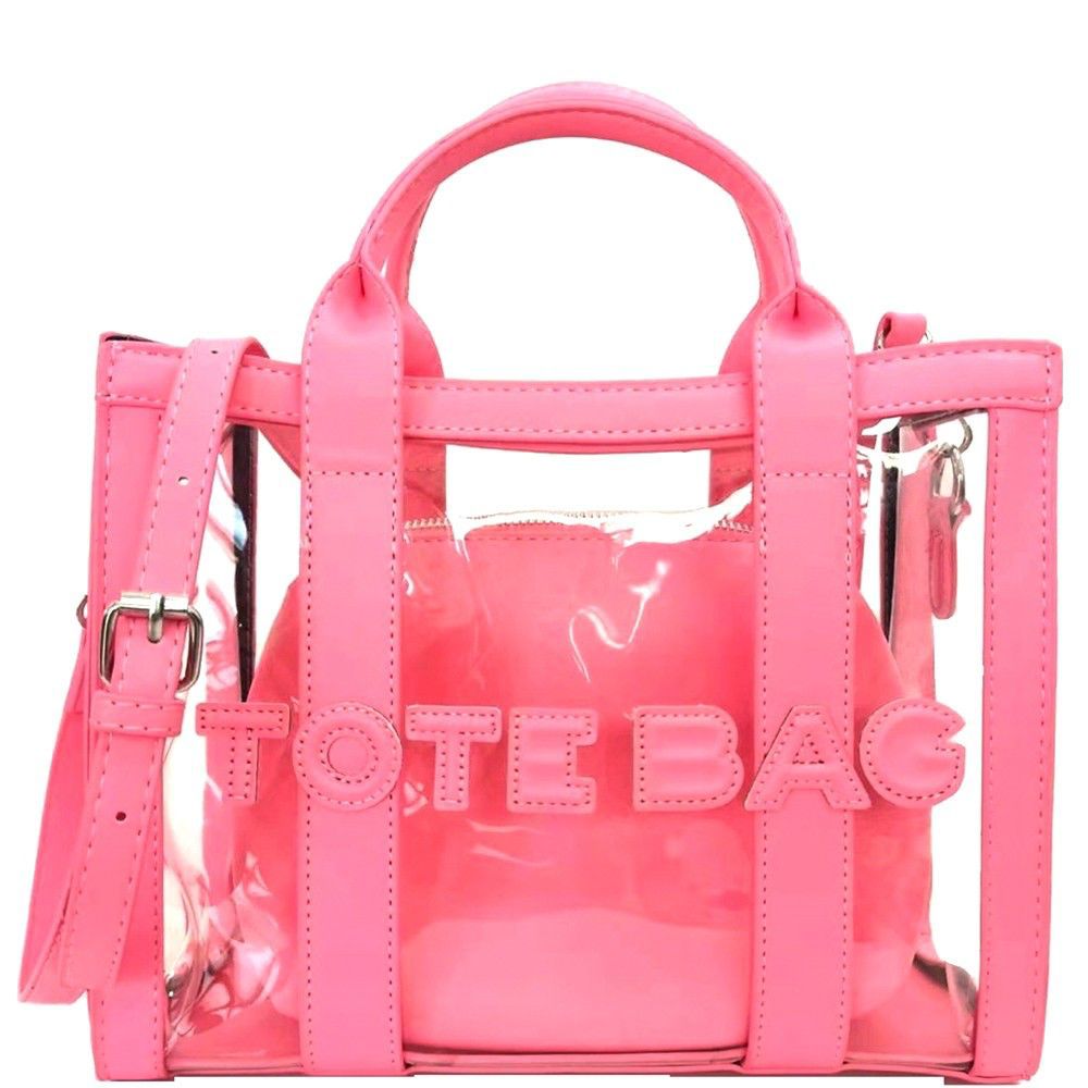 062725 Pink Clear Tote Bag