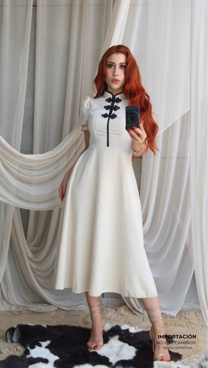 062725 Maxivestido Macarella Manga Globo