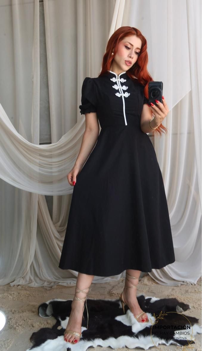 062725 Maxivestido Macarella Manga Globo
