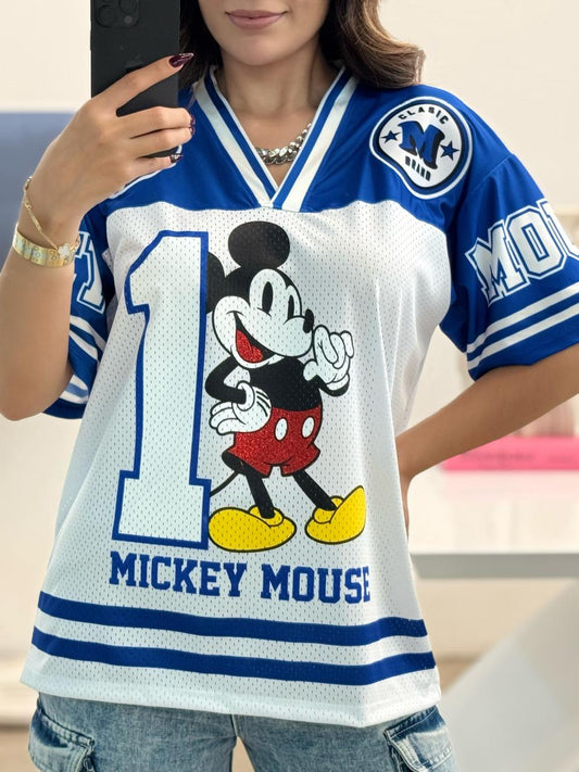 JERSEY #144 BLUE MICKEY AVIATOR  🛬✨💙🏁 PATCH BORDADOS & GLITTER✨ 08/07/25