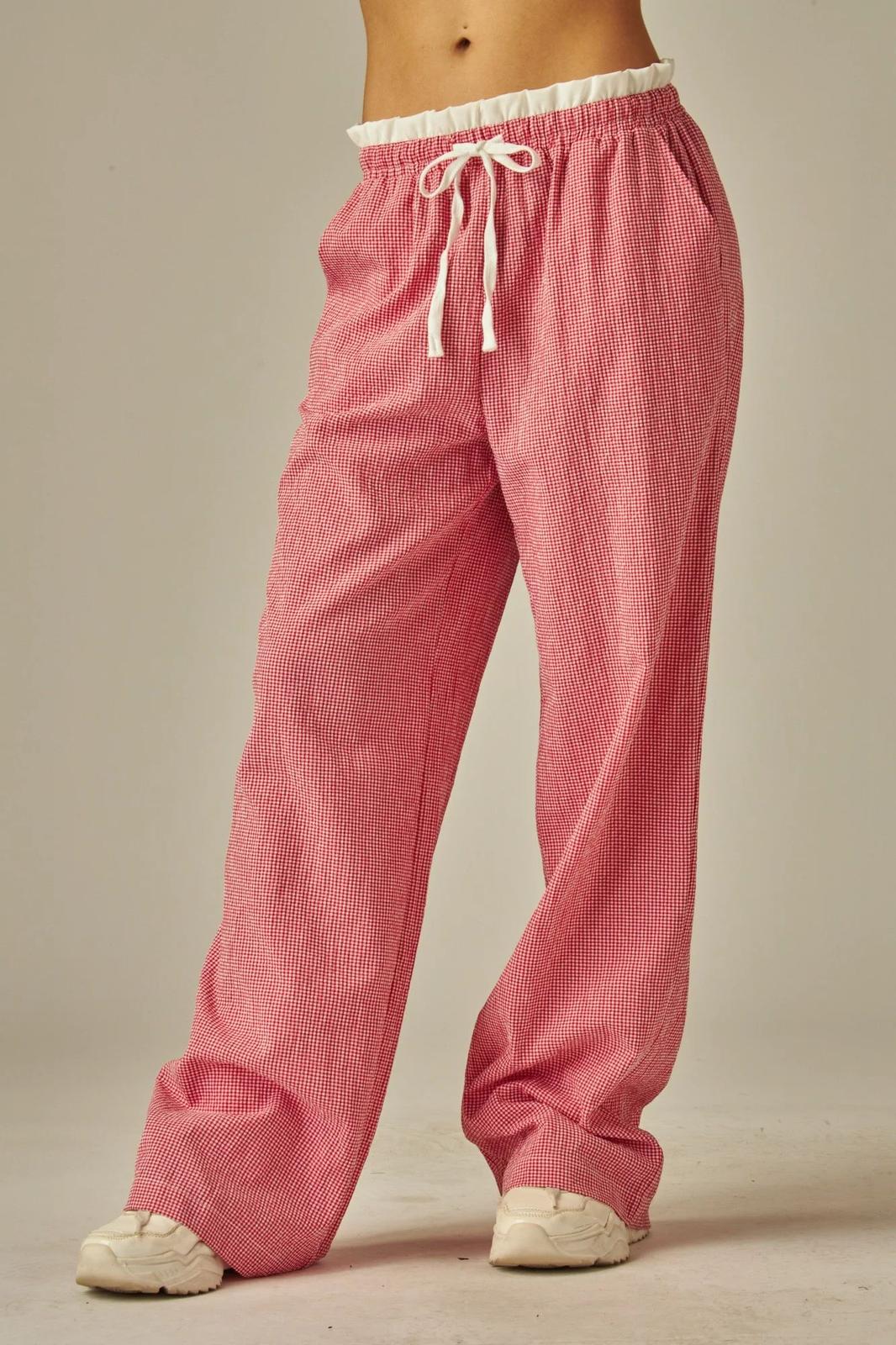 Boxer Waist Gingham Pants with pockets 08/15/25