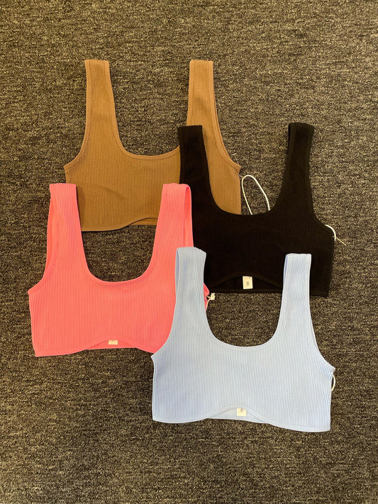 Solid Ribbed V Neck Basic Top 08/15/25