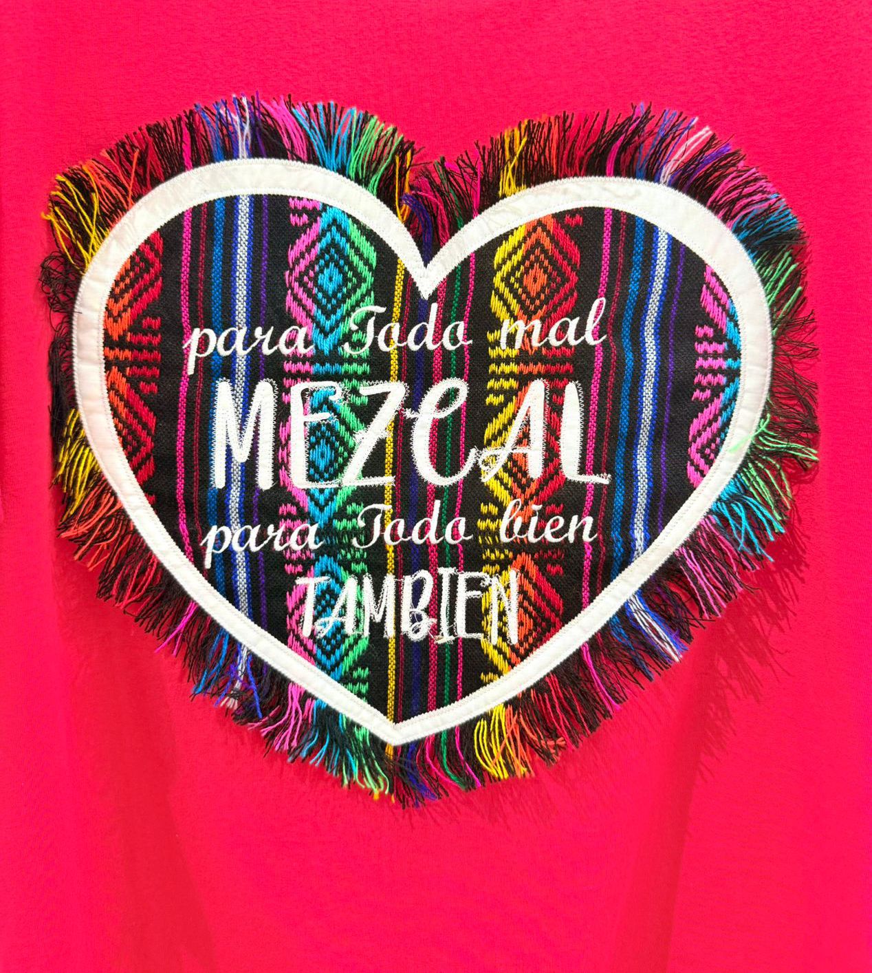 T SHIRT #466 MEZCAL LOVE ❤️‍🔥🇲🇽✨🥃 BORDADO ARTESANAL 🪡🧵 & TEJIDO COTTON OVERSIZED 08/21/25