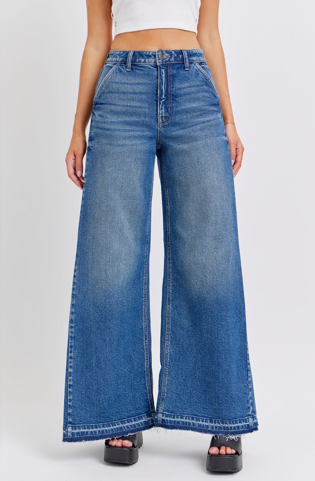 Cello High Rise Wide Leg W Side Triangular Tuck