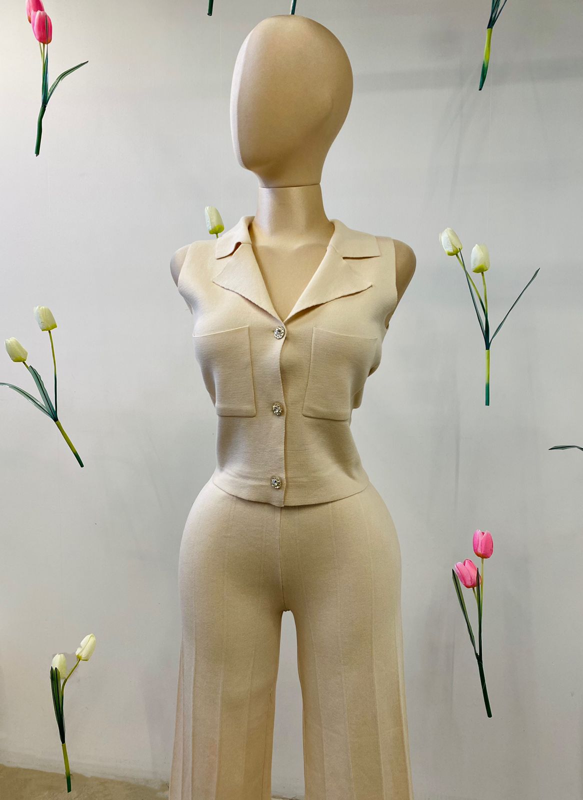 SET RIVIERA LUXE 🥥 ✨🌊 BLUSA TIPO CHALECO & MAXIPANTALON