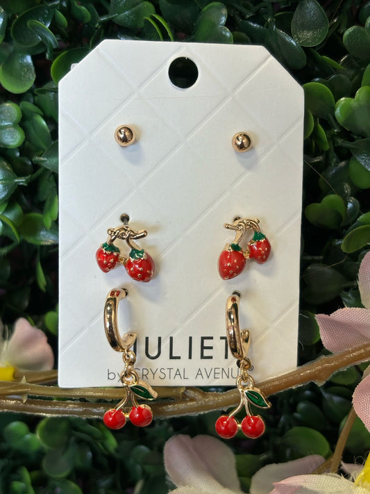 SET ARETES CHERRY