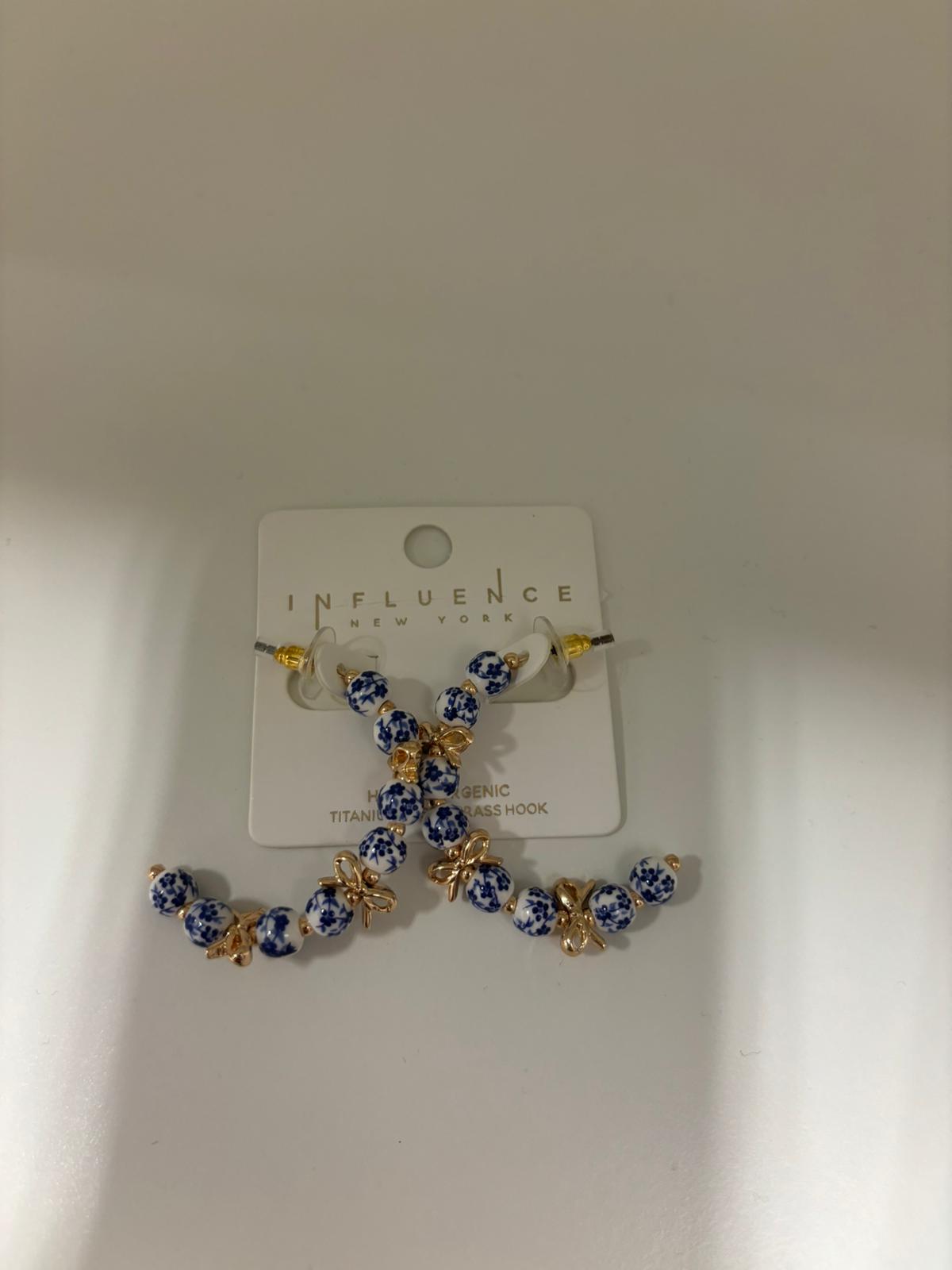 Aretes Half Moon Marble🎀 JL24