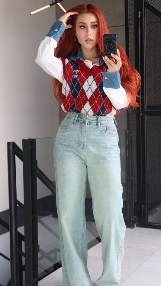 SET BLUSA CUADROS OSITO SEP 26