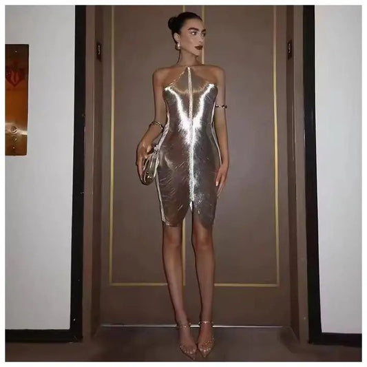 VESTIDO PLATEADO NOVIEMBRE