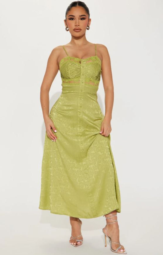Button Closure JACQUARD MIDI DRESS