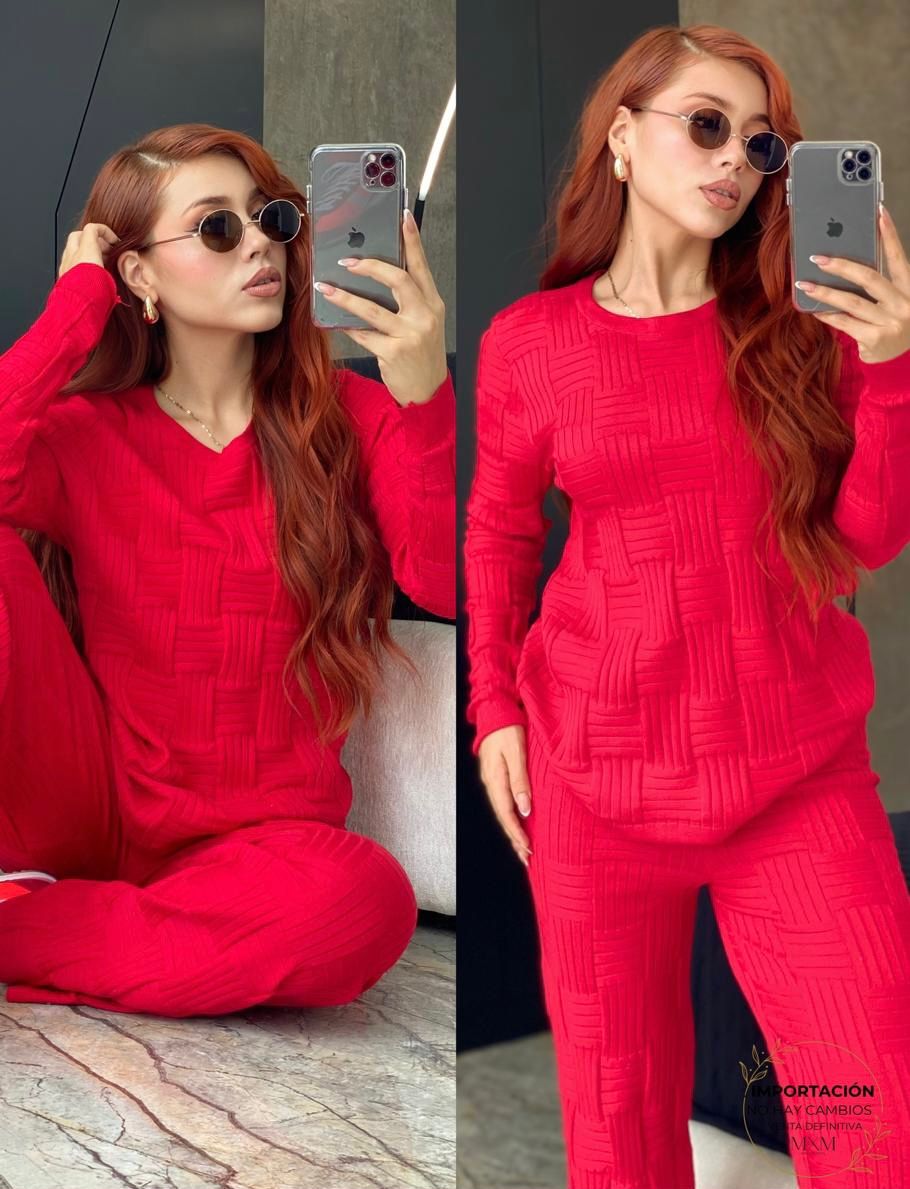 Set Monaco Tejido Deluxe Maxisweater & Maxipantalon Old Money