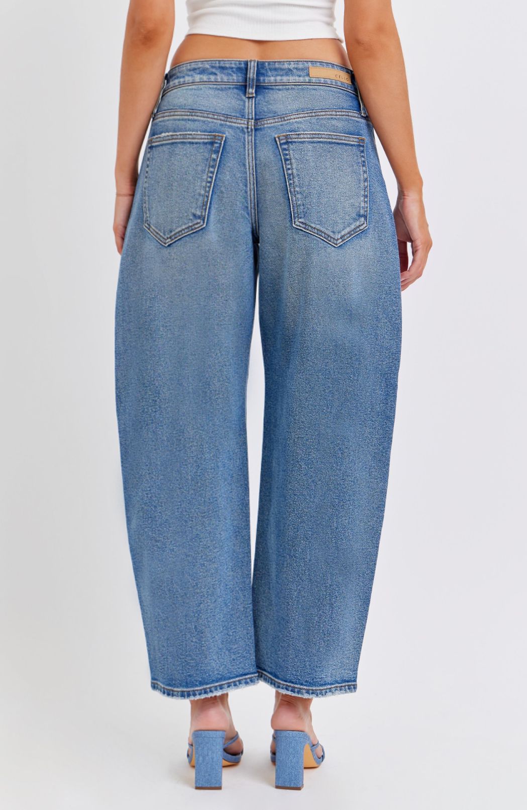 Cello Mid Waisted Barrel Leg Jean