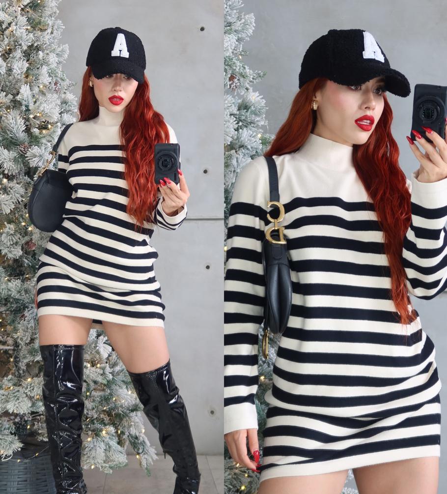 MAXIVESTIDO MELANI STRIPES TEJIDO OVERSIZED