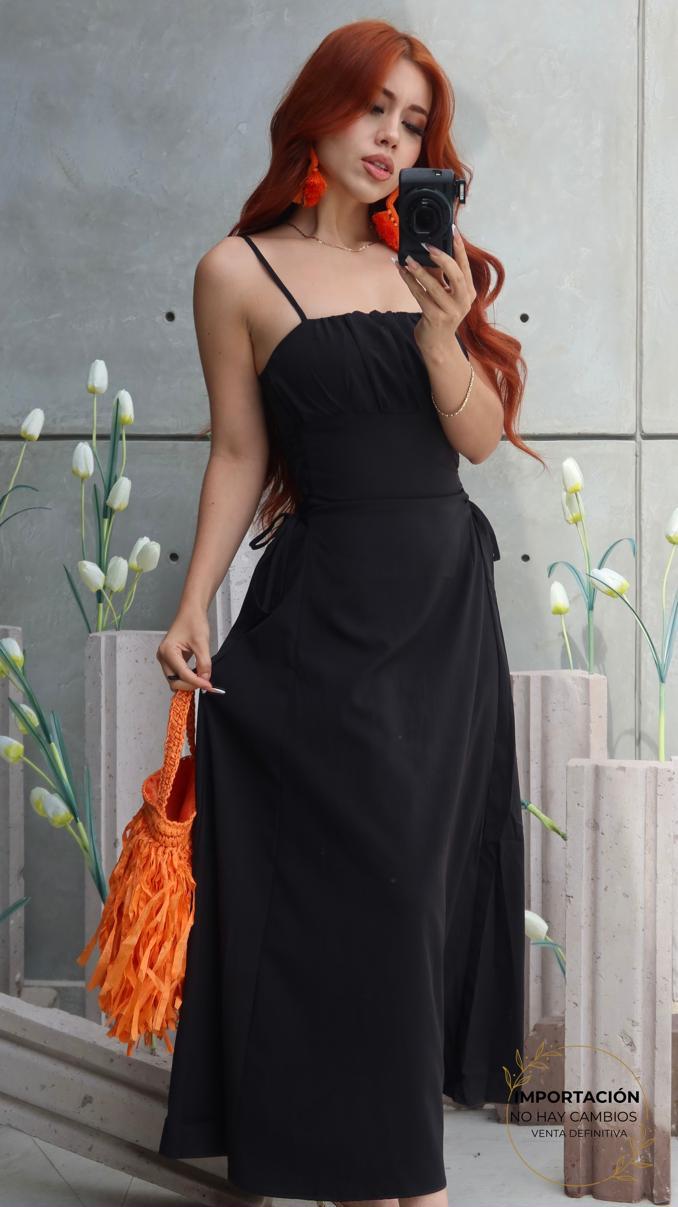 MAXIVESTIDO ZOE TIRAS AJUSTABLES AL COSTADO
