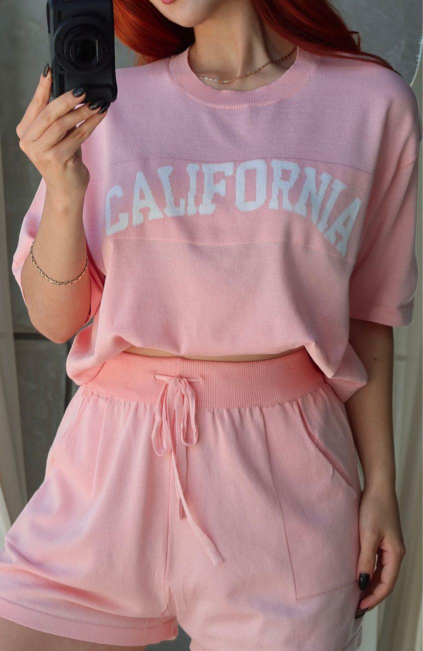 04A25 SET CALIFORNIA BLUSA & SHORT TEJIDO DELUXE