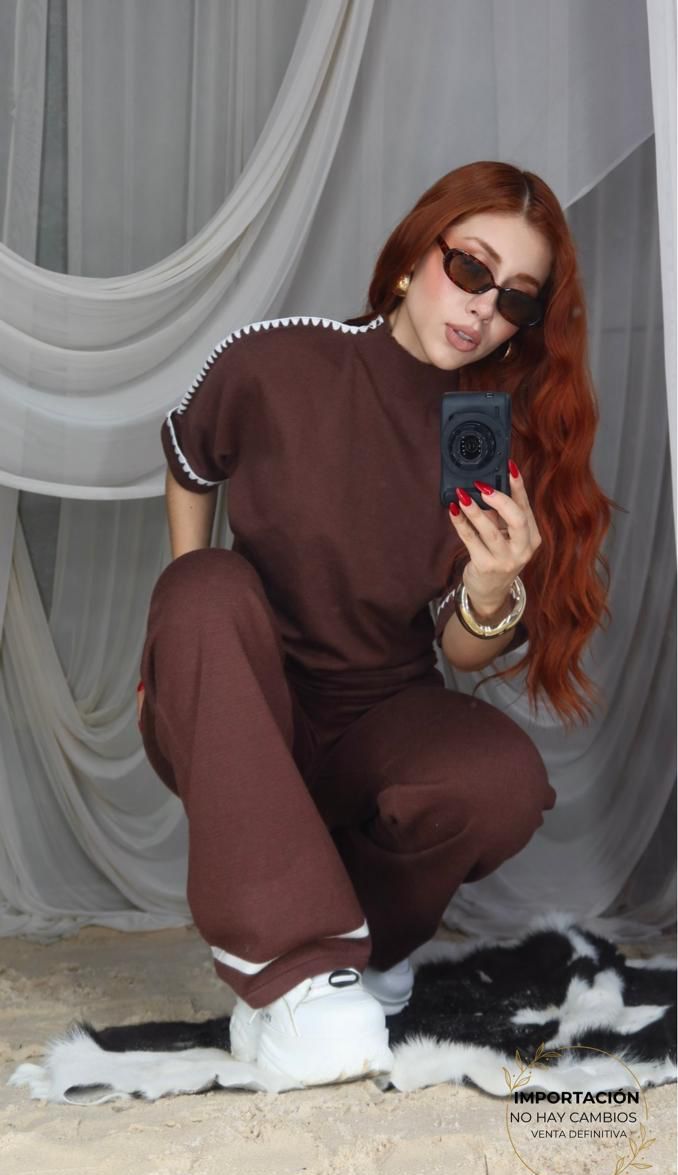 062725 Set Georgina Blusa Y Maxipantalon Detalle Bordado Tejido