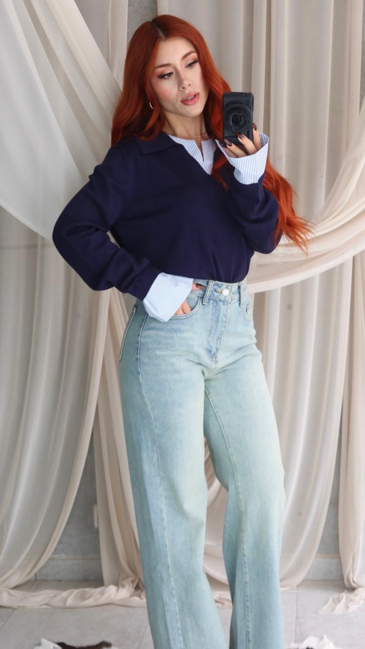 SWEATER CAMISA CORTE V