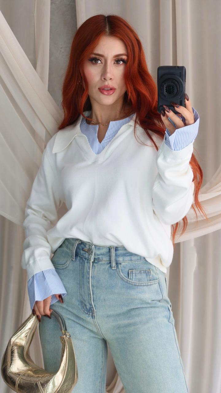 SWEATER CAMISA CORTE V