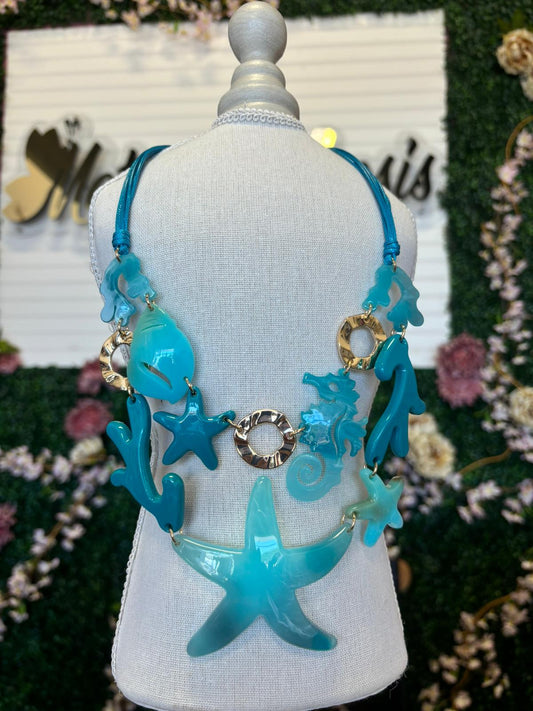 Collar Ocean Azul Estrellas JL24