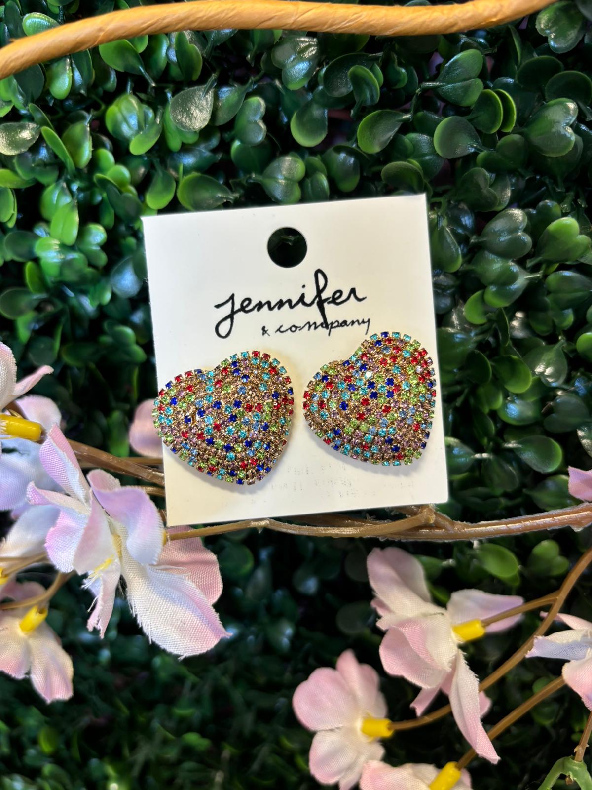 Aretes Corazon Pedreria💕 JL24